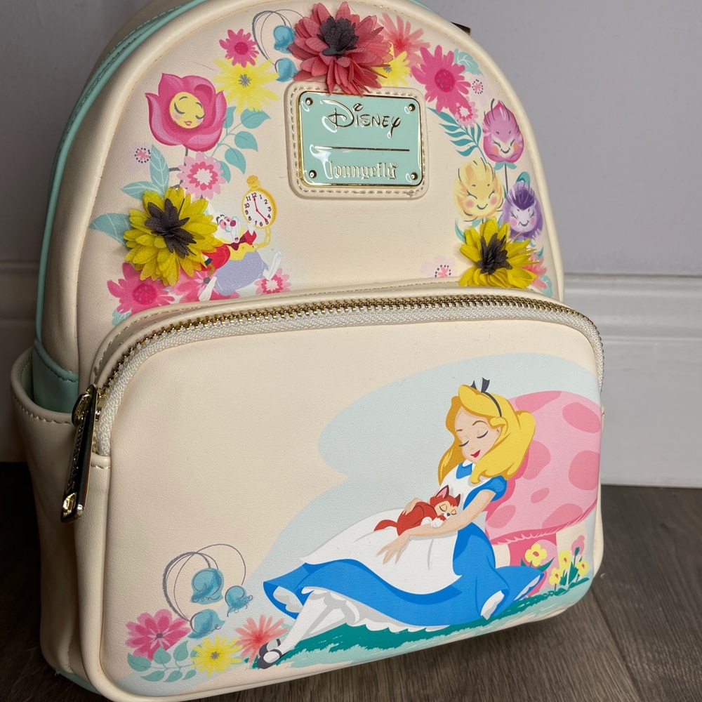 Loungefly Alice Wonderland Garden Flowers Backpack